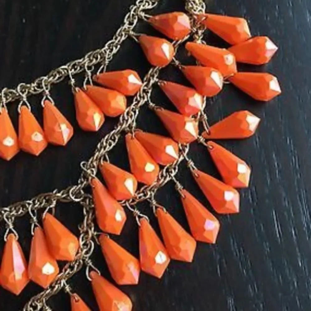 Kate Spade Iridescent Orange Statement Necklace!!